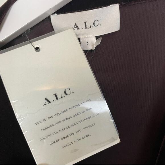 A.L.C. Maeve Java Brown Cut Out Velvet Midi Dress NWT - Picture 9 of 12